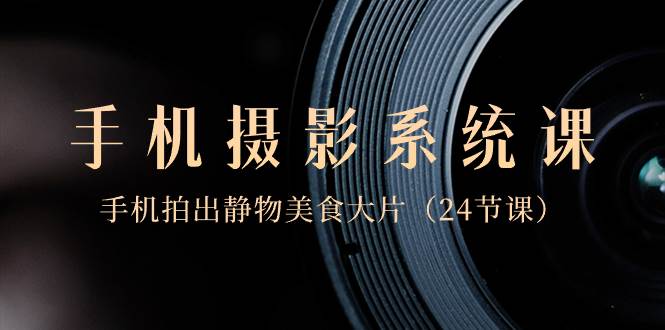 0基础-手机摄影系统课，手机拍出静物美食大片（24节课）-让一部分人先富起来默财 创业网