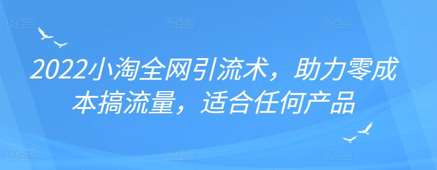2022年小淘全网引流术，助力零成本搞流量，适合任何产品-让一部分人先富起来默财创业网