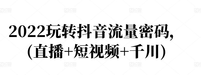 2022玩转抖音流量密码，(直播 短视频 千川)-让一部分人先富起来默财创业网