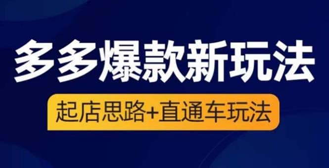 2023拼多多爆款·新玩法：起店思路 直通车玩法（3节精华课）-让一部分人先富起来默财 创业网