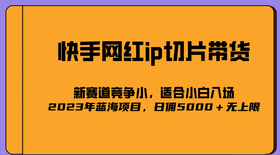 2023爆火的快手网红IP切片，号称日佣5000＋的蓝海项目，二驴的独家授权-让一部分人先富起来默财 创业网