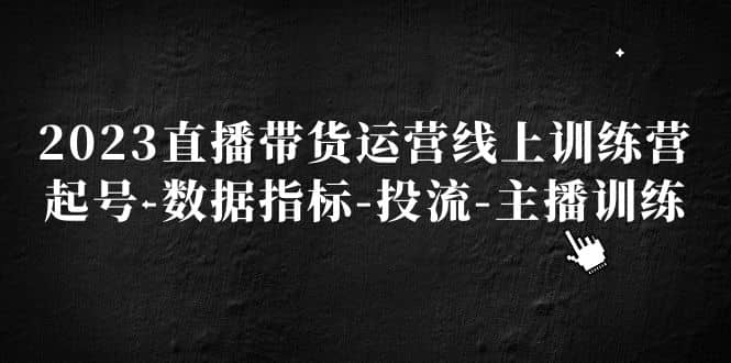 2023直播带货运营线上训练营，起号-数据指标-投流-主播训练-让一部分人先富起来默财创业网