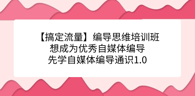 【搞定流量】编导思维培训班，想成为优秀自媒体编导先学自媒体编导通识1.0-让一部分人先富起来默财 创业网