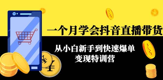 一个月学会抖音直播带货：从小白新手到快速爆单变现特训营(63节课)-让一部分人先富起来默财创业网