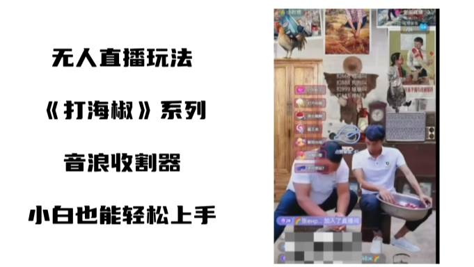 打海椒无人直播整蛊项目，小白轻松上手撸音浪收割器（教程 工具 素材）-让一部分人先富起来默财创业网