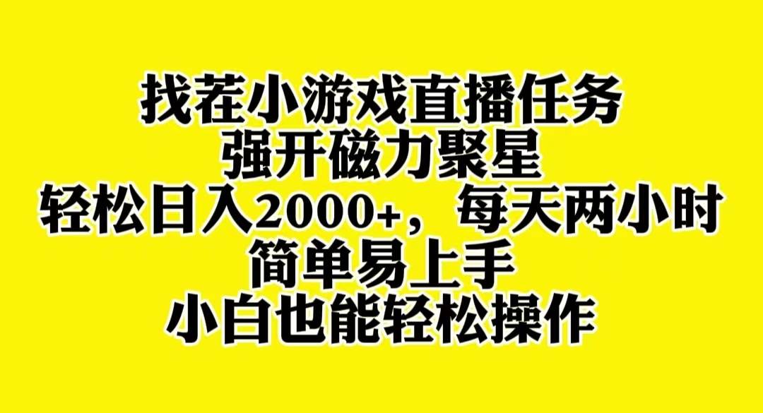 找茬小游戏直播，强开磁力聚星，轻松日入2000 ，小白也能轻松上手-让一部分人先富起来默财创业网