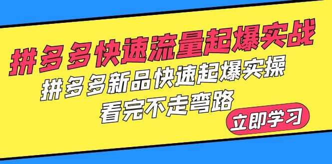 拼多多-快速流量起爆实战，拼多多新品快速起爆实操，看完不走弯路-让一部分人先富起来默财 创业网