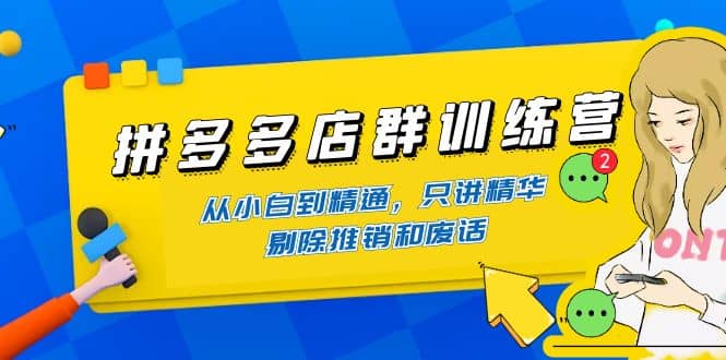 拼多多店群训练营：从小白到精通，只讲精华，剔除推销和废话-让一部分人先富起来默财创业网