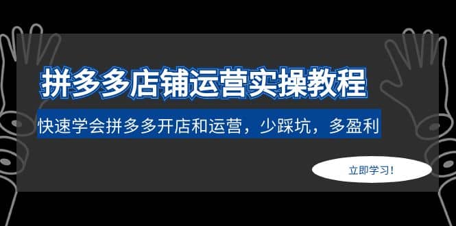 拼多多店铺运营实操教程：快速学会拼多多开店和运营，少踩坑，多盈利-让一部分人先富起来默财创业网
