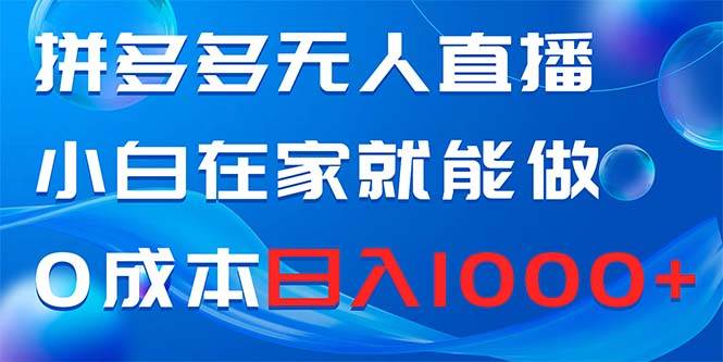 拼多多无人直播，小白在家就能做，0成本日入1000-让一部分人先富起来默财 创业网