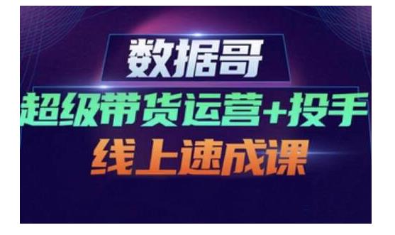 数据哥·超级带货运营 投手线上速成课，快速提升运营和熟悉学会投手技巧-让一部分人先富起来默财创业网