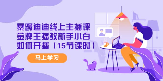 暴躁迪迪线上主播课，金牌主播教新手小白如何开播（15节课时）-让一部分人先富起来默财创业网