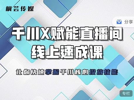 枫芸传媒-线上千川提升课，提升千川认知，提升千川投放效果-让一部分人先富起来默财 创业网