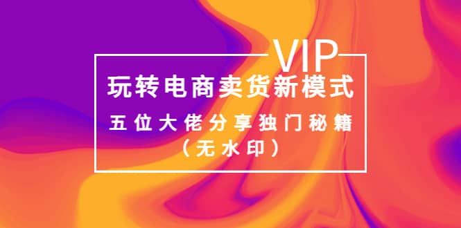 某收费培训：玩转电商卖货新模式，五位大佬分享独门秘籍（无水印）-让一部分人先富起来默财创业网