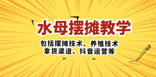水母·摆摊教学，包括摆摊技术、养殖技术、拿货渠道、抖音运营等-让一部分人先富起来默财创业网