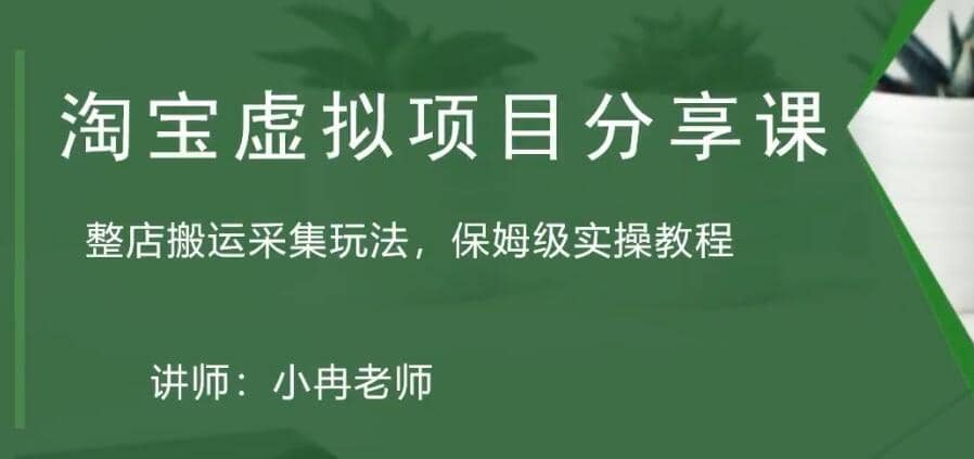 淘宝虚拟整店搬运采集玩法分享课：整店搬运采集玩法，保姆级实操教程-让一部分人先富起来默财创业网