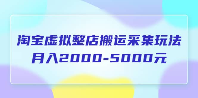 淘宝虚拟整店搬运采集玩法分享课：月入2000-5000元（5节课）-让一部分人先富起来默财创业网