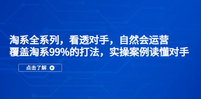 淘系全系列，看透对手，自然会运营，覆盖淘系99%·打法，实操案例读懂对手-让一部分人先富起来默财 创业网
