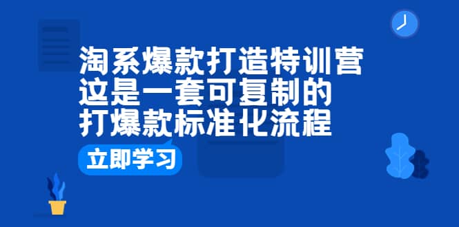 淘系爆款打造特训营：这是一套可复制的打爆款标准化流程-让一部分人先富起来默财创业网