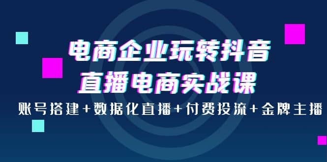 电商企业玩转抖音直播电商实战课：账号搭建 数据化直播 付费投流 金牌主播-让一部分人先富起来默财创业网