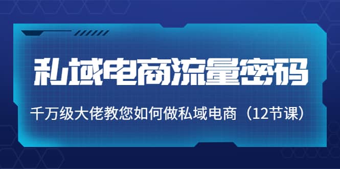 私域电商流量密码：千万级大佬教您如何做私域电商（12节课）-让一部分人先富起来默财创业网