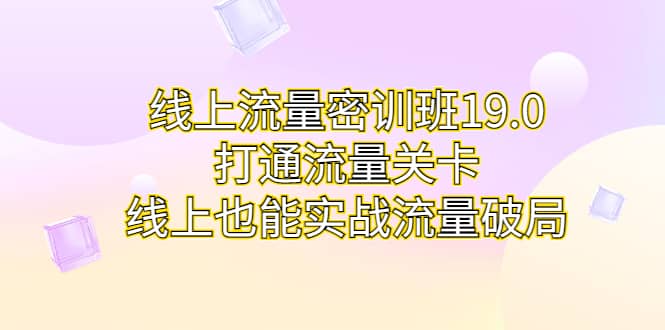 线上流量密训班19.0，打通流量关卡，线上也能实战流量破局-让一部分人先富起来默财 创业网