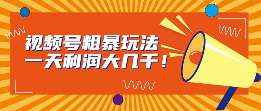 视频号粗暴玩法，一天利润大几千-让一部分人先富起来默财 创业网