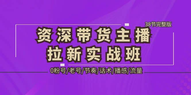 资深·带货主播拉新实战班，0粉号/老号/节奏/话术/播感/流量-38节完整版-让一部分人先富起来默财创业网