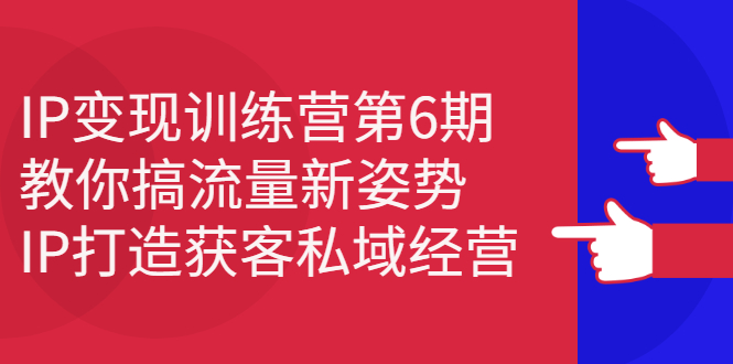 IP变现训练营第6期：教你搞流量新姿势，IP打造获客私域经营-让一部分人先富起来默财 创业网