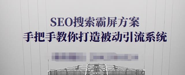 SEO搜索霸屏方案，手把手教你打造被动引流系统【视频课程】-让一部分人先富起来默财创业网