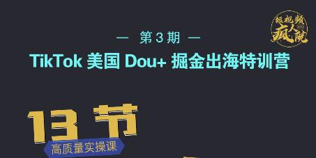 TikTok美国Dou 掘金出海特训营，美国dou 成功投放95%-让一部分人先富起来默财创业网