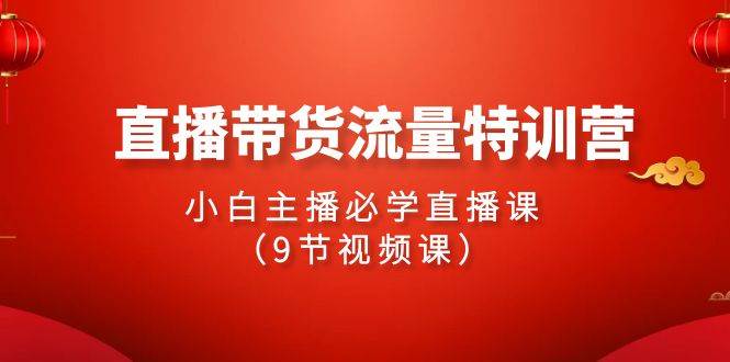 2024直播带货流量特训营，小白主播必学直播课（9节视频课）-让一部分人先富起来墨财创业网