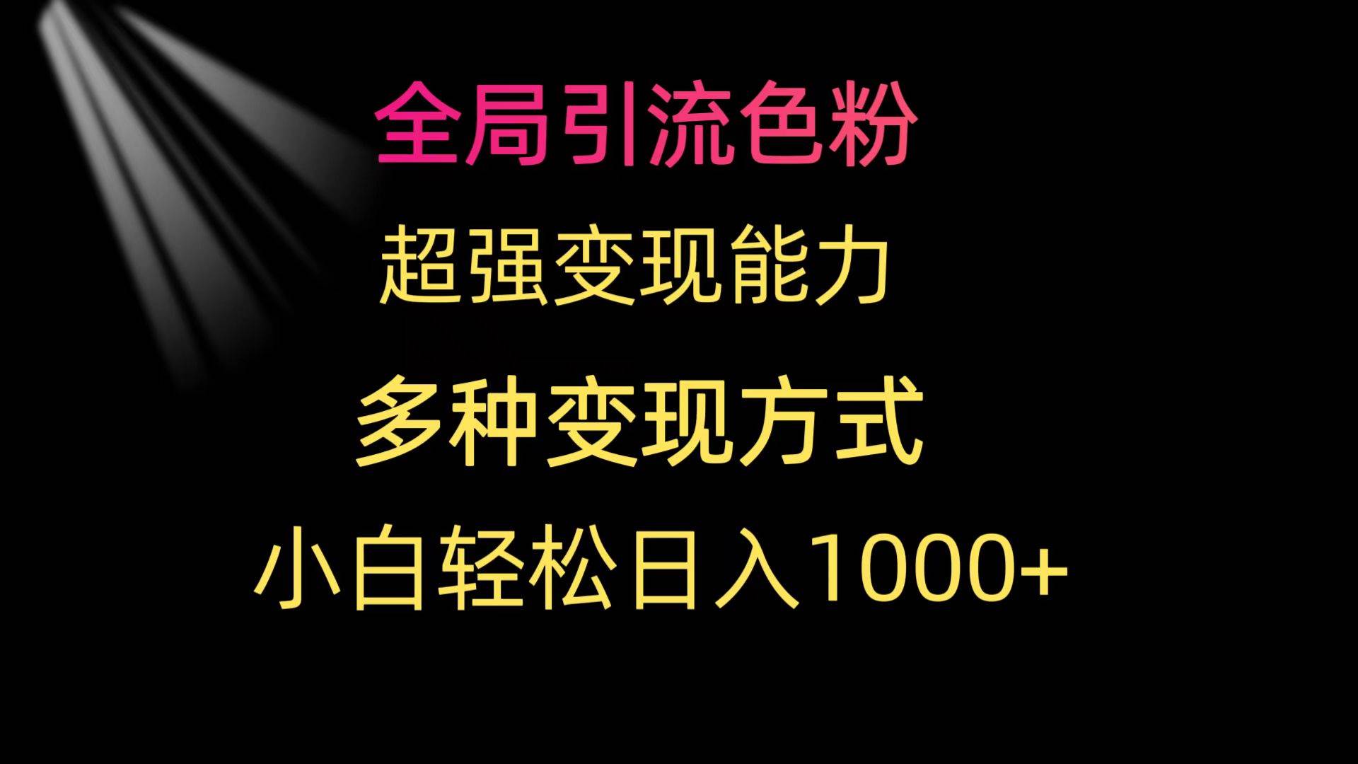 全局引流色粉 超强变现能力 多种变现方式 小白轻松日入1000+-让一部分人先富起来默财 创业网