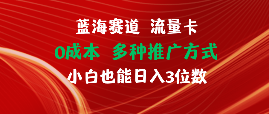 蓝海赛道流量卡0成本小白也能日入三位数-让一部分人先富起来默财创业网