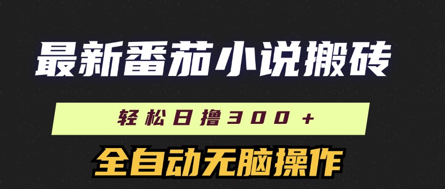 最新番茄小说搬砖，日撸300＋！全自动操作，可矩阵放大！-让一部分人先富起来默财创业网