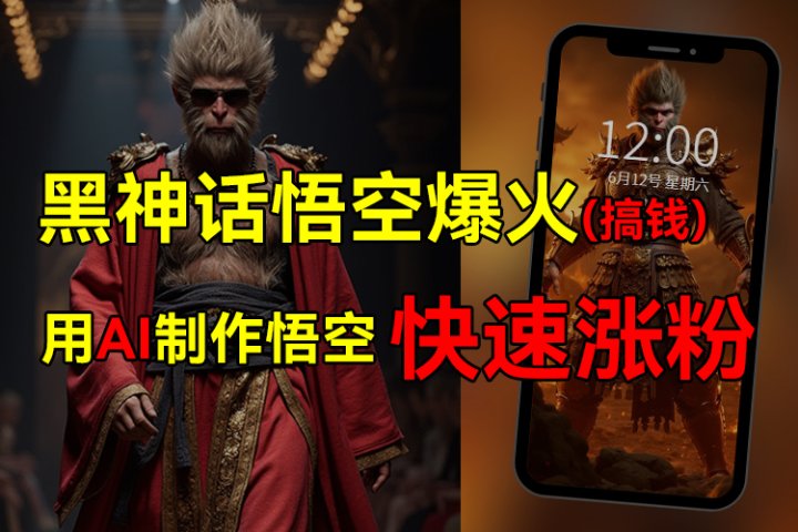 黑神话悟空爆火，已有人利用这波热点变现几十万，普通人也可用AI蹭上这波热点搞钱，有多重变现方法-让一部分人先富起来默财创业网