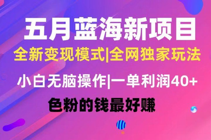 五月蓝海项目全新玩法，小白无脑操作，一天几分钟，矩阵操作，月入4万+-让一部分人先富起来默财创业网