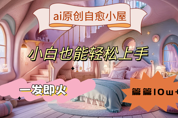 ai原创治愈小屋，小白也能轻松上手，一发即火，篇篇10w+-让一部分人先富起来默财 创业网