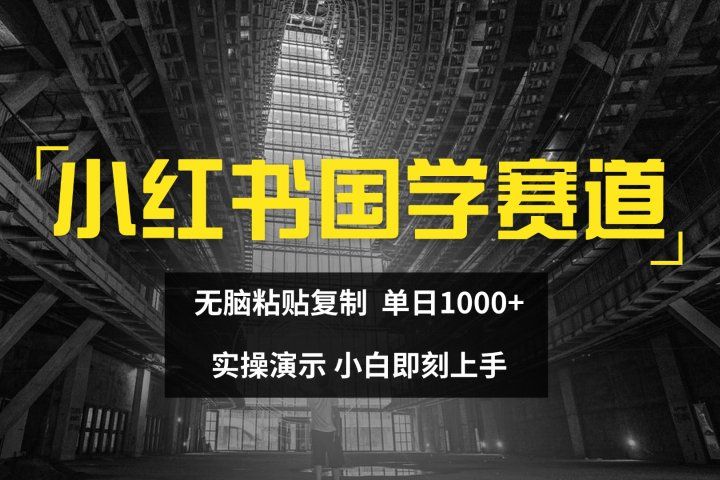 2024小红书国学图文打法实操，日入1000+，小白即可上手-让一部分人先富起来默财创业网