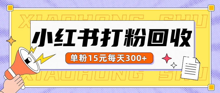 小红书打粉，单粉15元回收每天300+-让一部分人先富起来默财 创业网