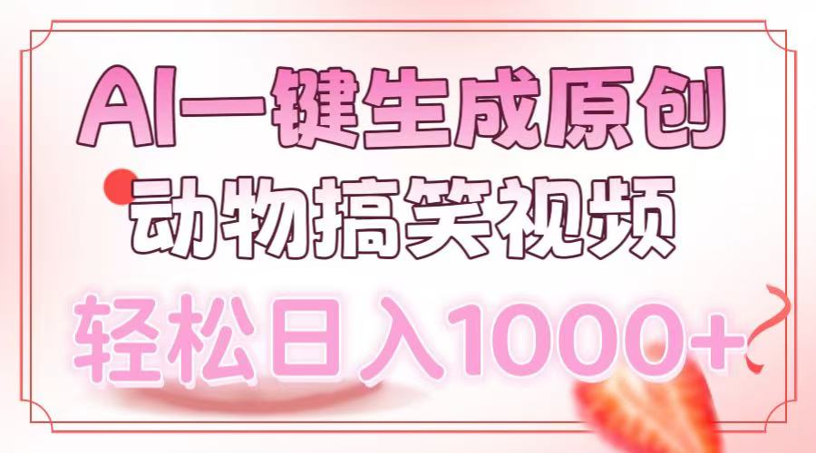 AI一键生成原创动物搞笑视频，轻松日入1000+-让一部分人先富起来默财 创业网