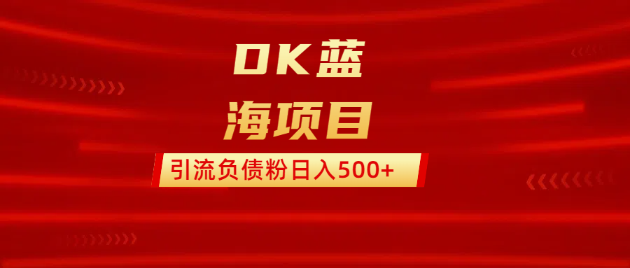 DK蓝海项目  通过，抖音，快手，小红书，引流负债粉日入500+-让一部分人先富起来默财创业网