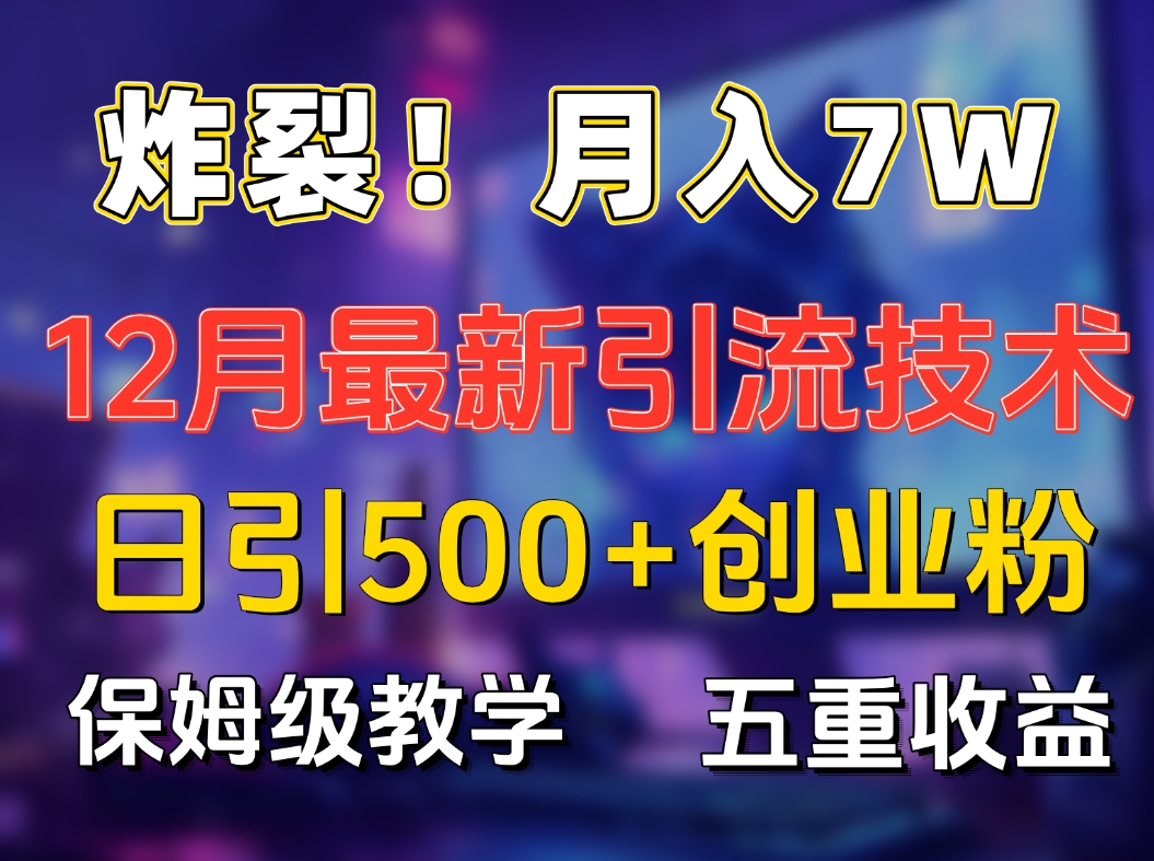 炸裂！月入7W+揭秘12月最新日引流500+精准创业粉，多重收益保姆级教学-让一部分人先富起来默财 创业网