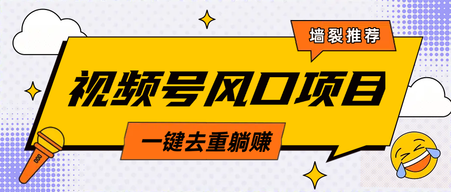 视频号风口蓝海项目，中老年人的流量密码，简单无脑，一键去重，轻松月入过万-让一部分人先富起来默财创业网