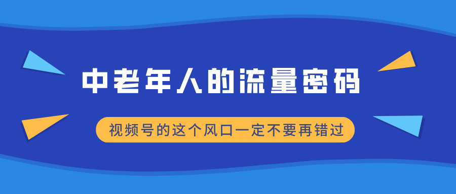 中老年人的流量密码，视频号的这个风口一定不要再错过，小白轻松月入过万-让一部分人先富起来默财创业网