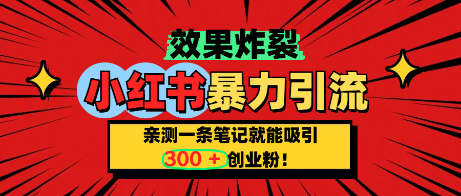 小红书炸裂玩法，亲测一条笔记就能吸引300+精准创业粉！-让一部分人先富起来默财创业网