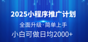 2025小程序推广计划，全面升级，简单上手，日均2000+-让一部分人先富起来默财创业网