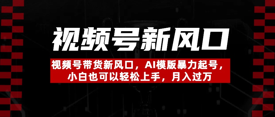 视频号带货新风口，AI模版暴力起号，小白也可以轻松上手，月入过万-让一部分人先富起来默财 创业网