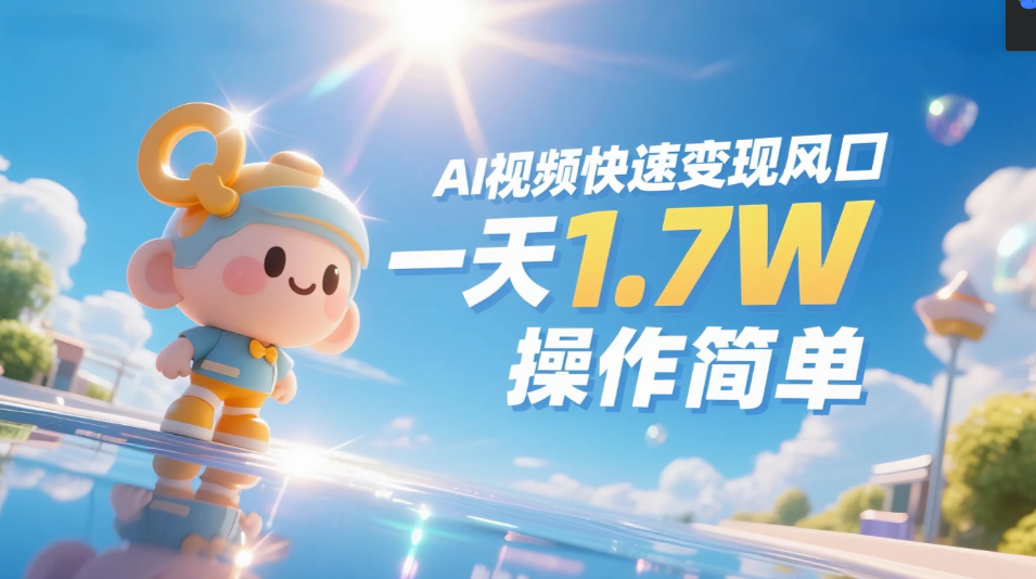 《Ai视频变现风口，一天1.7W，收入无上限，操作简单》-让一部分人先富起来默财创业网