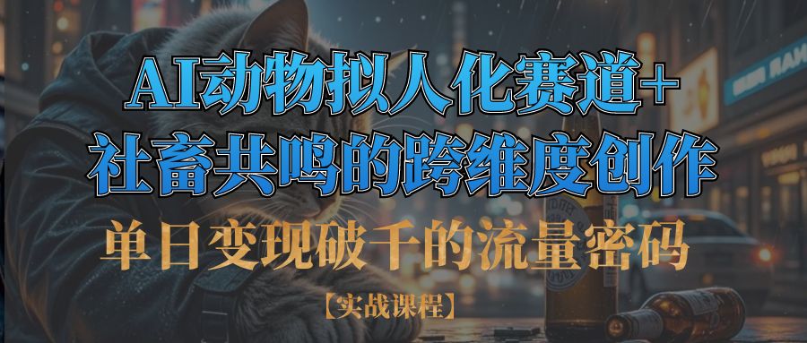 单日变现破千的流量密码,AI动物拟人化赛道+社畜共鸣的跨维度创作-让一部分人先富起来默财 创业网
